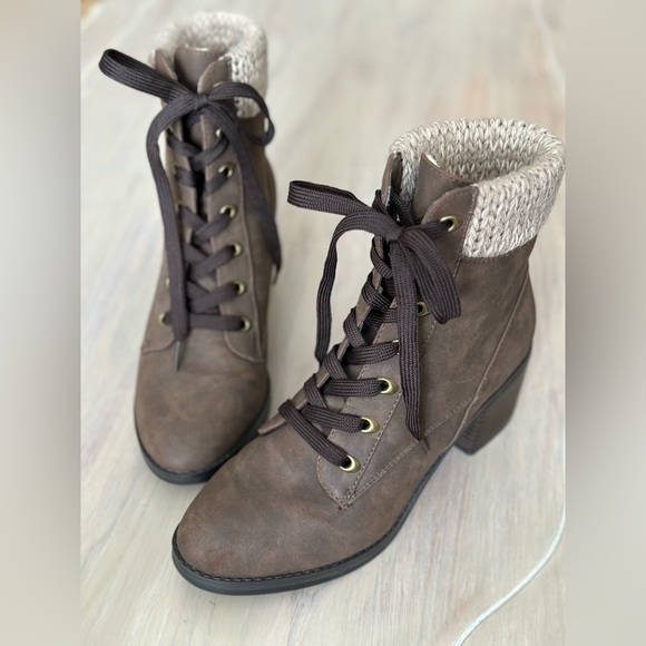 Call It Spring Brown Sweater Booties - Size 7.5 - Picture 3 of 5